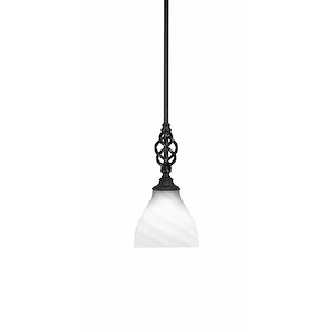 Elegante - 1 Light Mini Pendant With Hang Straight Swivel-11.5 Inches Tall and 6.25 Inches Wide
