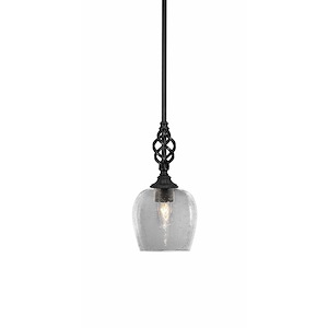 Elegante - 1 Light Mini Pendant With Hang Straight Swivel-11.5 Inches Tall and 6 Inches Wide