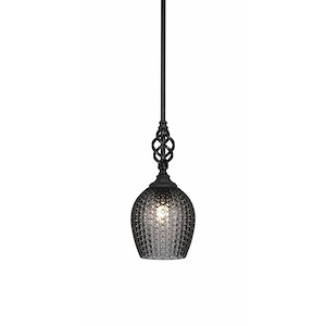 Elegante - 1 Light Mini Pendant With Hang Straight Swivel-14 Inches Tall and 7.5 Inches Wide