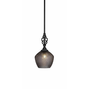 Elegante - 1 Light Mini Pendant With Hang Straight Swivel-14.25 Inches Tall and 9 Inches Wide