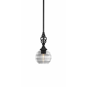 Elegante - 1 Light Mini Pendant With Hang Straight Swivel-11 Inches Tall and 6 Inches Wide - 1333714