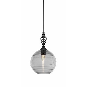 Elegante - 1 Light Mini Pendant With Hang Straight Swivel-15 Inches Tall and 10 Inches Wide