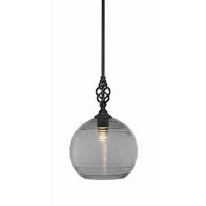 Elegante - 1 Light Mini Pendant With Hang Straight Swivel-16.25 Inches Tall and 12 Inches Wide