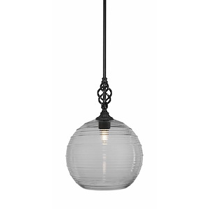 Elegante - 1 Light Mini Pendant With Hang Straight Swivel-18 Inches Tall and 14 Inches Wide - 1334063