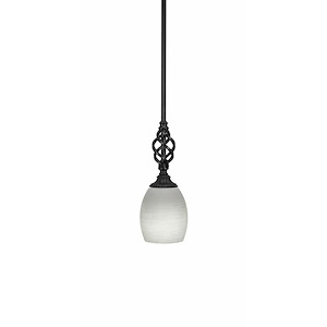 Elegante - 1 Light Mini Pendant With Hang Straight Swivel-11.25 Inches Tall and 5 Inches Wide
