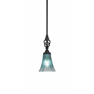 Elegante - 1 Light Mini Pendant With Hang Straight Swivel-12 Inches Tall and 5.5 Inches Wide