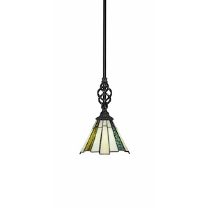 Elegante - 1 Light Mini Pendant With Hang Straight Swivel-10.75 Inches Tall and 7 Inches Wide - 1333821