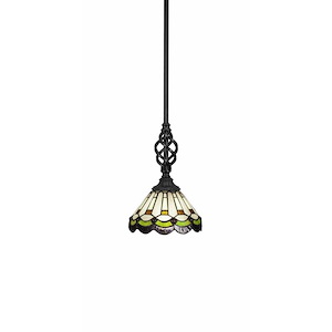 Elegante - 1 Light Mini Pendant With Hang Straight Swivel-11.75 Inches Tall and 7 Inches Wide