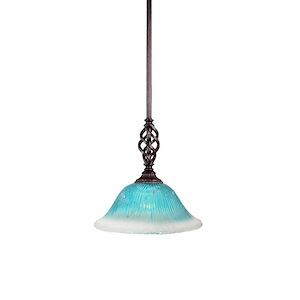 Elegante - 1 Light Stem Mini Pendant With Hang Straight Swivel-11 Inches Tall and 10 Inches Wide