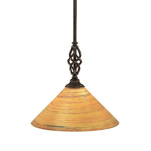 Elegante - 1 Light Stem Mini Pendant With Hang Straight Swivel-12.25 Inches Tall and 12 Inches Wide
