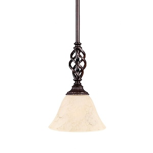 Elegante - 1 Light Stem Mini Pendant With Hang Straight Swivel-10.5 Inches Tall and 7 Inches Wide