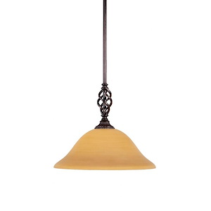 Elegante - 1 Light Stem Mini Pendant With Hang Straight Swivel-11.5 Inches Tall and 12 Inches Wide