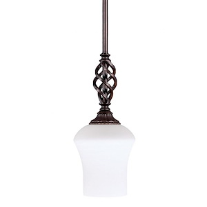 Elegante - 1 Light Stem Mini Pendant With Hang Straight Swivel-12.25 Inches Tall and 5 Inches Wide - 699345