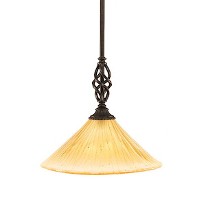 Elegante - 1 Light Stem Mini Pendant With Hang Straight Swivel-8 Inches Tall and 12 Inches Wide - 1219260