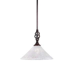 Elegante - 1 Light Stem Mini Pendant With Hang Straight Swivel-12 Inches Tall and 12 Inches Wide
