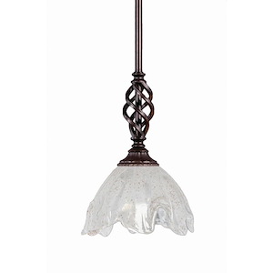 Elegante - 1 Light Stem Mini Pendant With Hang Straight Swivel-11 Inches Tall and 7 Inches Wide - 1219038
