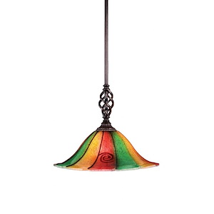 Elegante - 1 Light Stem Mini Pendant With Hang Straight Swivel-12 Inches Tall and 14 Inches Wide - 359402