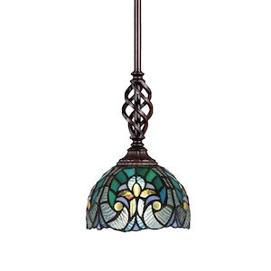 Elegante - 1 Light Stem Mini Pendant With Hang Straight Swivel-10 Inches Tall and 6.25 Inches Wide