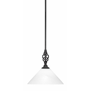 Elegante - 1 Light Pendant With Hang Straight Swivel-11.25 Inches Tall and 12 Inches Wide