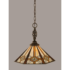 Elegante - 1 Light Pendant-13 Inches Tall and 16 Inches Wide