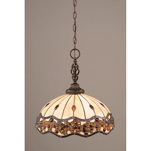 Elegante - 1 Light Pendant-17 Inches Tall and 16 Inches Wide