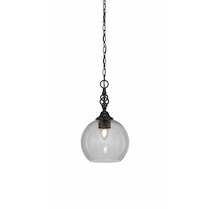 Elegante - 1 Light Pendant-17 Inches Tall and 9.5 Inches Wide
