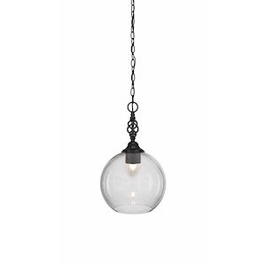 Elegante - 1 Light Pendant-21 Inches Tall and 13.75 Inches Wide