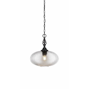 Elegante - 1 Light Pendant-15.25 Inches Tall and 12 Inches Wide