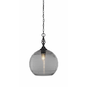 Elegante - 1 Light Pendant-19 Inches Tall and 12 Inches Wide