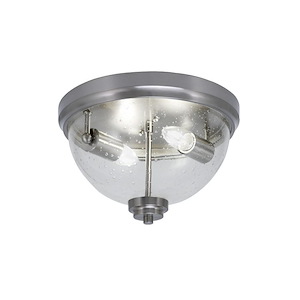 2 Light Flush Mount-7.25 Inches Tall and 12 Inches Wide