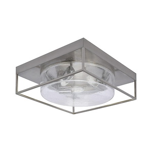 3 Light Flush Mount-5 Inches Tall and 16 Inches Wide