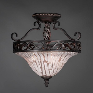 Elegante - 3 Light Semi-Flush Mount-16.25 Inches Tall and 18.5 Inches Wide - 359834