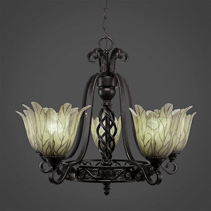 Elegante - 5 Light Chandelier-20.5 Inches Tall and 22.5 Inches Wide