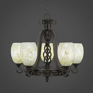 Elegante - 5 Light Chandelier-20.5 Inches Tall and 21.5 Inches Wide