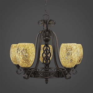 Elegante - 5 Light Chandelier-20.5 Inches Tall and 21.25 Inches Wide