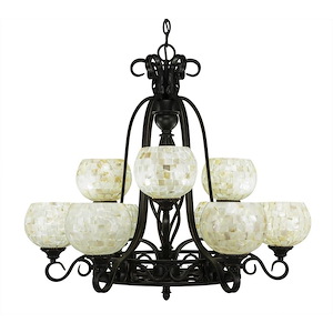 Elegante - 9 Light Chandelier-27 Inches Tall and 29.25 Inches Wide