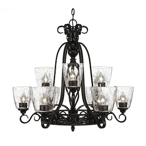 Elegante - 9 Light Chandelier-27 Inches Tall and 27.75 Inches Wide