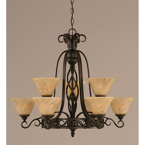 Elegante - 9 Light Chandelier-30 Inches Tall and 27 Inches Wide - 413392
