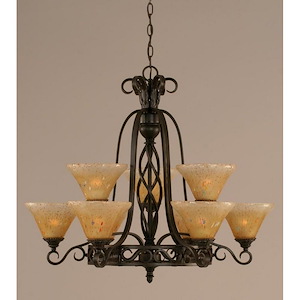 Elegante - 9 Light Chandelier-27 Inches Tall and 30 Inches Wide
