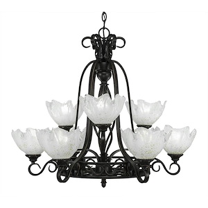 Elegante - 9 Light Chandelier-27 Inches Tall and 30.5 Inches Wide