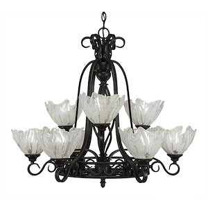 Elegante - 9 Light Chandelier-27 Inches Tall and 30.5 Inches Wide