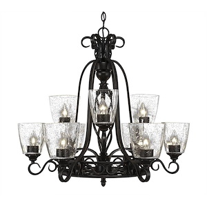 Elegante - 9 Light Chandelier-27 Inches Tall and 27.75 Inches Wide