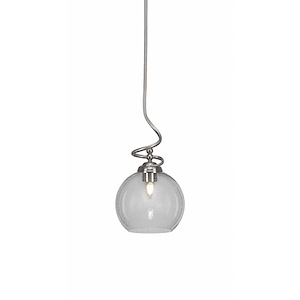 Capri - 1 Light Stem Pendant With Hang Straight Swivel-19.25 Inches Tall and 9.5 Inches Wide