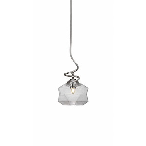 Capri - 1 Light Stem Pendant With Hang Straight Swivel-17 Inches Tall and 8.75 Inches Wide