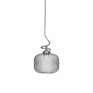 Capri - 1 Light Stem Pendant With Hang Straight Swivel-18.5 Inches Tall and 9.5 Inches Wide