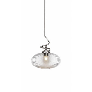 Capri - 1 Light Stem Pendant With Hang Straight Swivel-17 Inches Tall and 12 Inches Wide