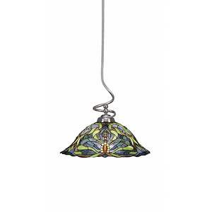 Capri - 1 Light Stem Pendant With Hang Straight Swivel-17 Inches Tall and 19 Inches Wide