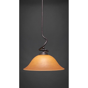 Capri - 1 Light Stem Pendant With Hang Straight Swivel-15.75 Inches Tall and 16 Inches Wide