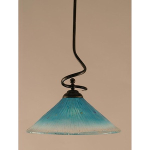 Capri - 1 Light Stem Pendant With Hang Straight Swivel-16.25 Inches Tall and 16 Inches Wide