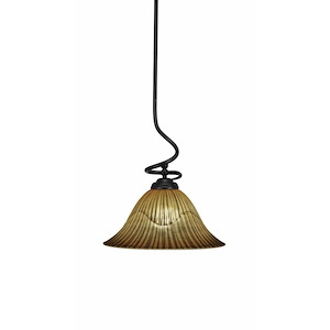 Capri - 1 Light Stem Pendant With Hang Straight Swivel-17 Inches Tall and 14 Inches Wide